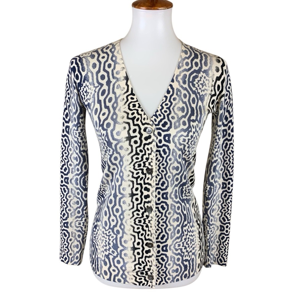 Neiman Marcus Cashmere XS Luxury Silk Wool Blend Button Front Cardigan